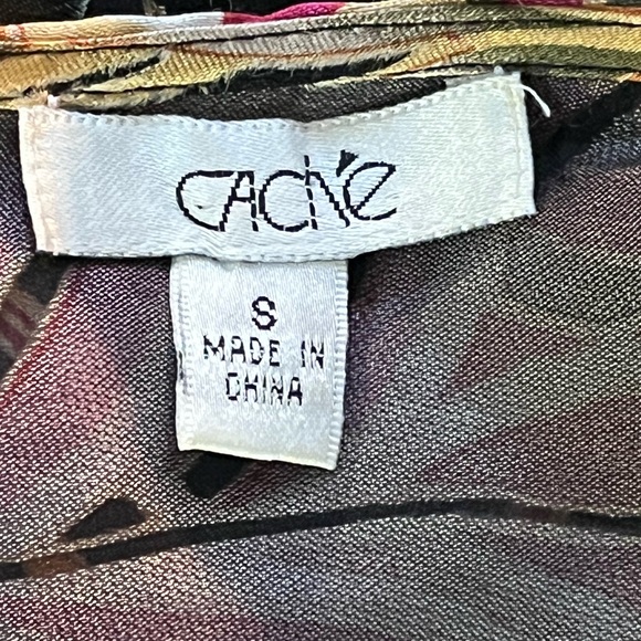 CACHE Black & Pink Floral Silk-Blend Top Sz S - Picture 3 of 6